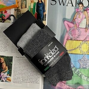 2 PR Frankalza Italy Ladies Ankle Socks Merino Wool / Cashmere Blend